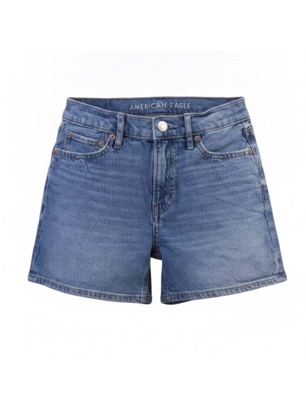 American Eagle Womens Blue Denim Shorts Pocket Casual Style Lightweight Sz 00
